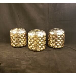 Mercury Glass Candle Holders Set of 3